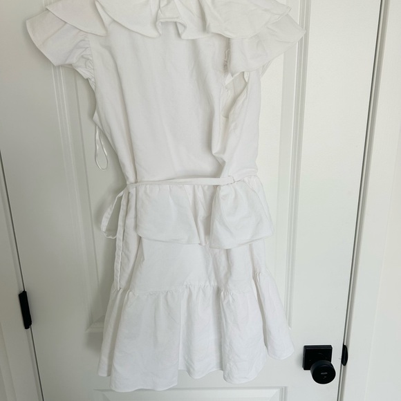 Hello Molly White Voices in my Head Ruffled Wrap Mini Dress Size 10 - Picture 6 of 6